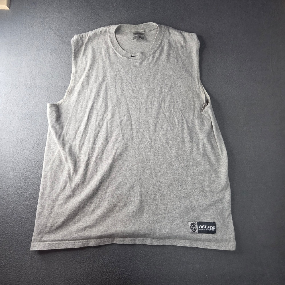 Vintage Nike Basketball Muscle Tee Gray Tag Made in USA Heather Gray XL